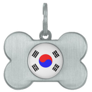 Placa Para Mascotas Bandera de Corea del Sur