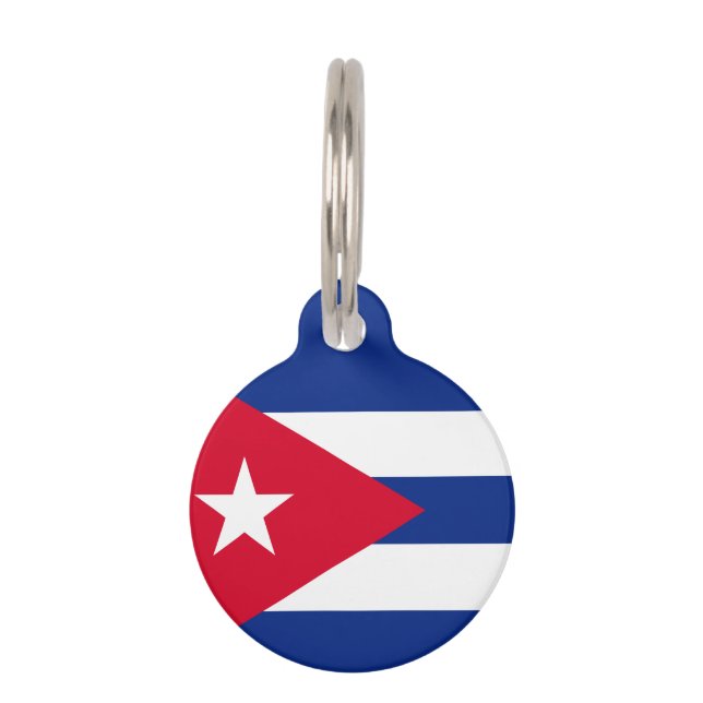 Placa Para Mascotas Bandera de Cuba (Reverso)