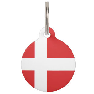 Placa Para Mascotas Bandera de Dinamarca
