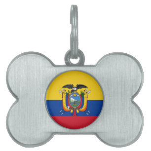 Placa Para Mascotas Bandera de Ecuador