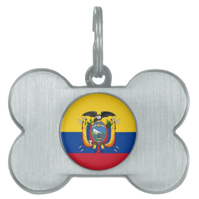 Placa Para Mascotas Bandera de Ecuador (Frente)