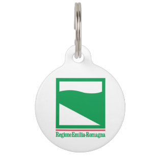 Placa Para Mascotas bandera de Emilia Romagna (Región de Italia)