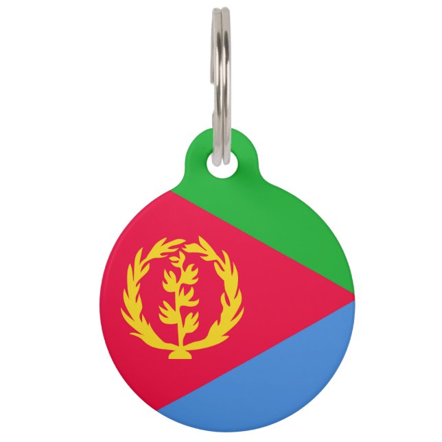 Placa Para Mascotas Bandera de Eritrea (Anverso)