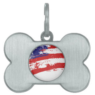 Placa Para Mascotas Bandera de Estados Unidos/América