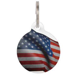 Placa Para Mascotas bandera de Estados Unidos-Gran Sello