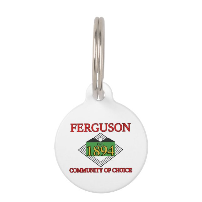 Placa Para Mascotas Bandera de Ferguson, Misuri (Anverso)