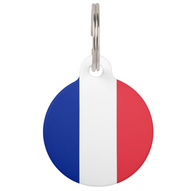 Placa Para Mascotas Bandera de Francia (Reverso)