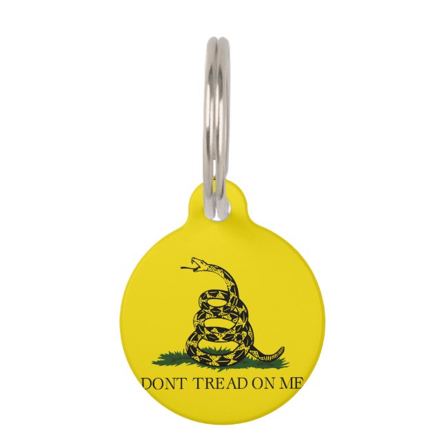Placa Para Mascotas Bandera de Gadsden (Reverso)