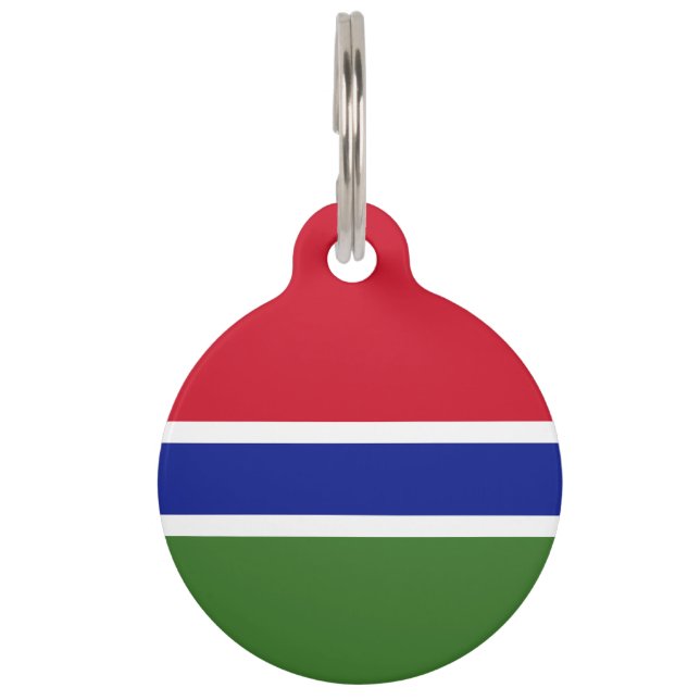Placa Para Mascotas Bandera de Gambia (Anverso)