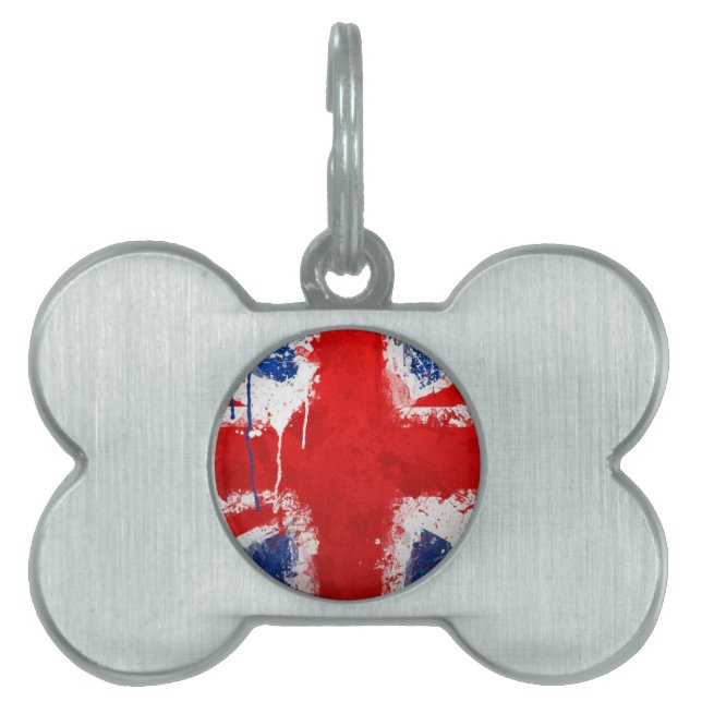 Placa Para Mascotas Bandera de Guay Inglaterra (Frente)