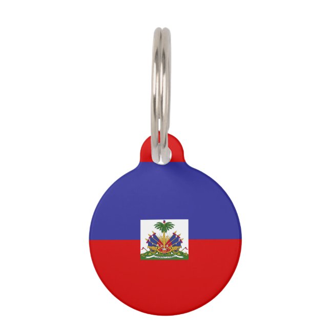 Placa Para Mascotas Bandera de Haití (Reverso)