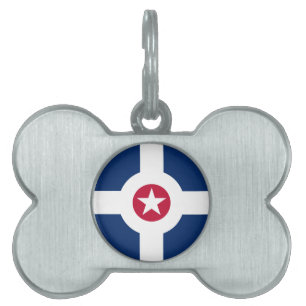 Placa Para Mascotas Bandera de Indianápolis, etiqueta de mascota India