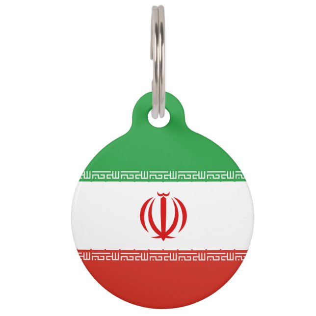 Placa Para Mascotas Bandera de Irán (Anverso)