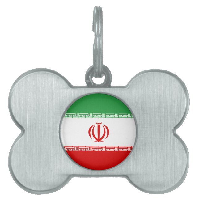 Placa Para Mascotas Bandera de Irán (Frente)