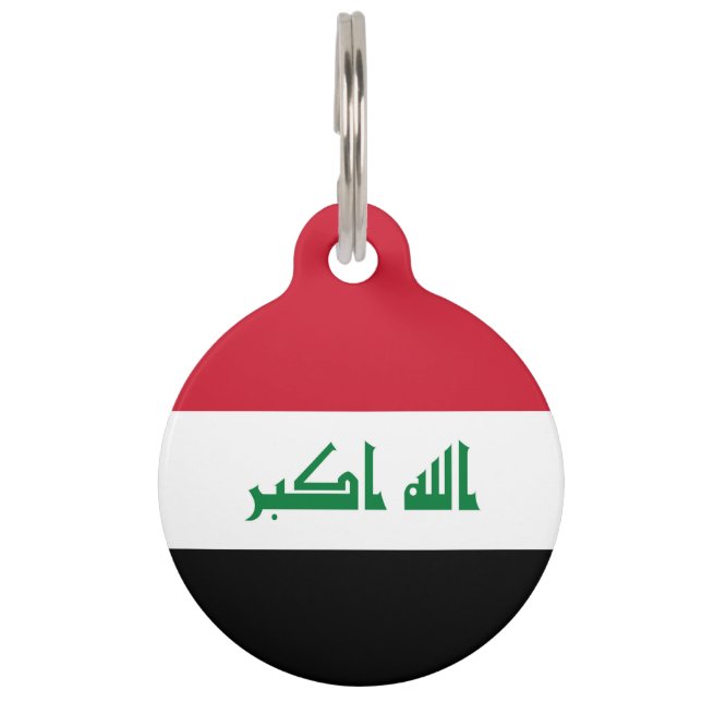 Placa Para Mascotas Bandera de Iraq (Anverso)