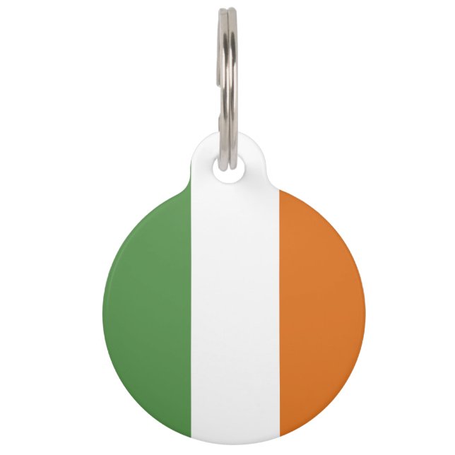 Placa Para Mascotas Bandera de Irlanda (Anverso)