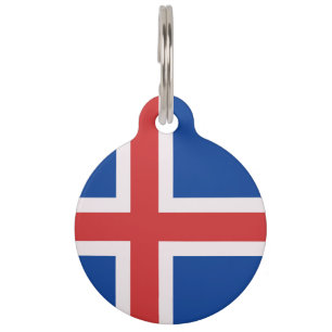 Placa Para Mascotas Bandera de Islandia