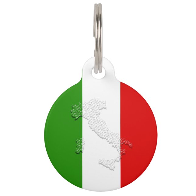 Placa Para Mascotas Bandera de Italia (Anverso)