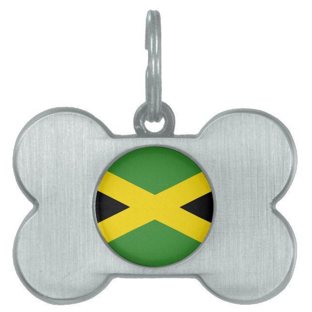 Placa Para Mascotas Bandera de Jamaica (Frente)