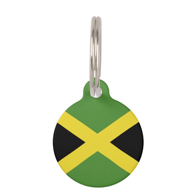 Placa Para Mascotas Bandera de Jamaica (Reverso)