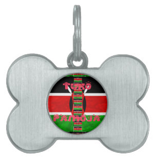 Placa Para Mascotas Bandera de Kenia: Tuko Pamoja - Diseño de arte de