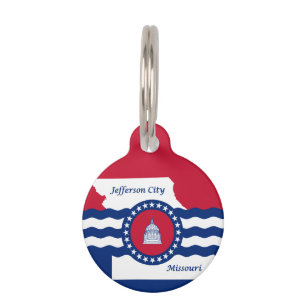 Placa Para Mascotas Bandera de la ciudad de Jefferson, etiqueta de ide