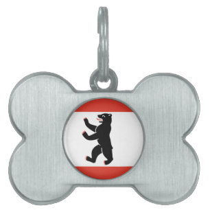 Placa Para Mascotas Bandera de la etiqueta de mascota de Berlín