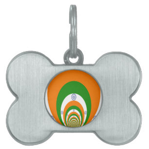 Placa Para Mascotas Bandera de la India Kaleidoscope: Unidad sin fin y