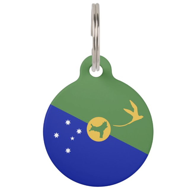 Placa Para Mascotas Bandera de la isla de los navidades (Anverso)