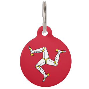 Placa Para Mascotas Bandera de la Isla de Man