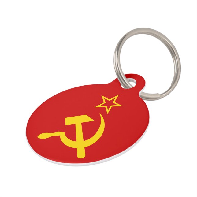 Placa Para Mascotas Bandera de la URSS - Bandera de la Unión Soviética (Lateral)