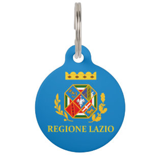 Placa Para Mascotas bandera de Lacio (Región de Italia)
