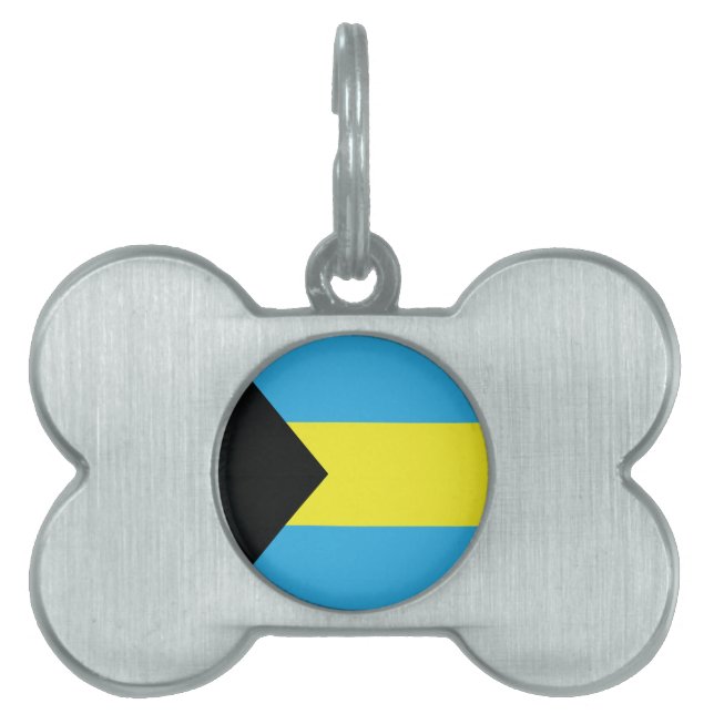 Placa Para Mascotas Bandera de las Bahamas (Frente)
