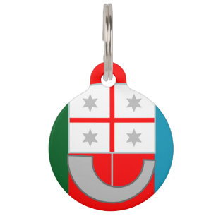 Placa Para Mascotas bandera de Liguria (Región de Italia)