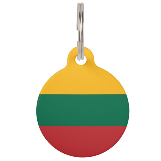 Placa Para Mascotas Bandera de Lituania (Anverso)