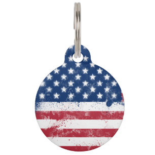 Placa Para Mascotas Bandera de los Estados Unidos