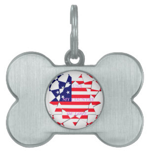 Placa Para Mascotas Bandera de los Estados Unidos de América
