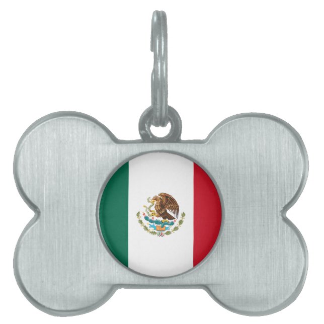 Placa Para Mascotas Bandera de México (Frente)