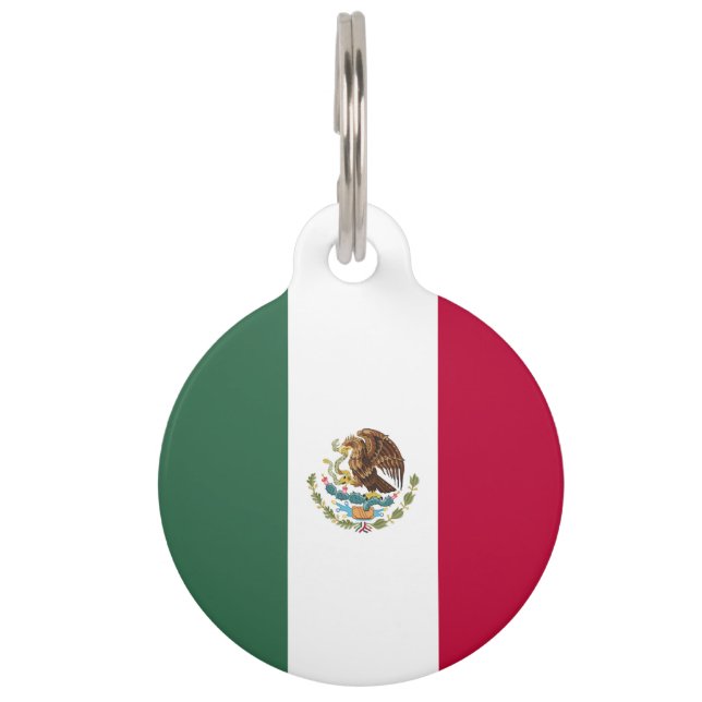 Placa Para Mascotas Bandera de México (Anverso)