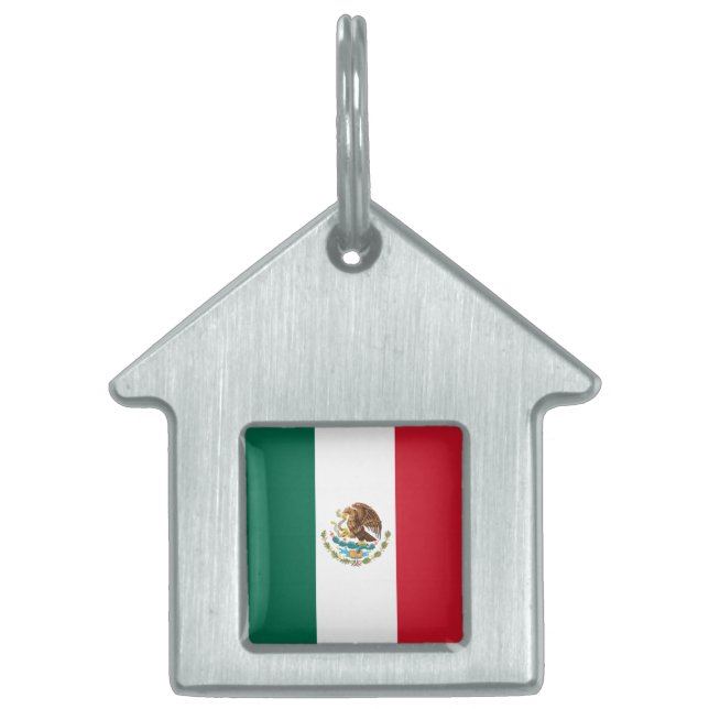 Placa Para Mascotas Bandera de México, Bandera de la República Mexican (Frente)