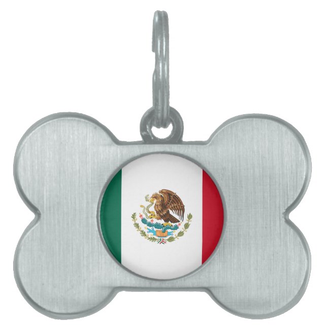 Placa Para Mascotas Bandera de México - Bandera de México (Frente)