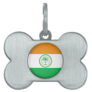 Placa Para Mascotas Bandera de Miami, Florida Etiqueta de nombre de Ma