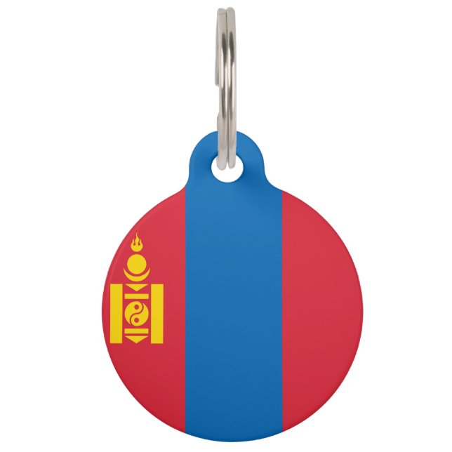 Placa Para Mascotas Bandera de Mongolia (Anverso)