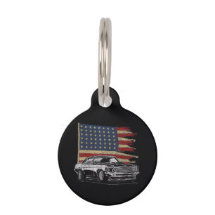Placa Para Mascotas Bandera de Muscle Car de Automóvil Deportivo de Mú