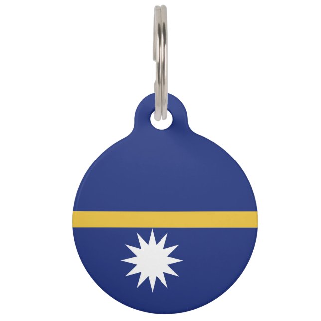 Placa Para Mascotas Bandera de Nauru (Anverso)