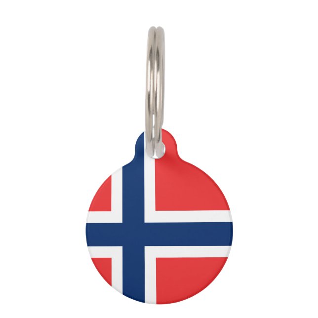 Placa Para Mascotas Bandera de Noruega (Anverso)