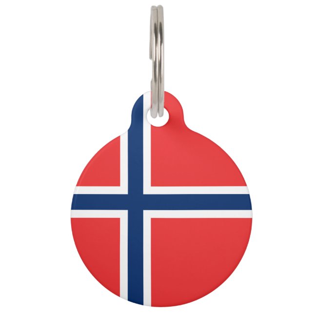Placa Para Mascotas Bandera de Noruega (Anverso)