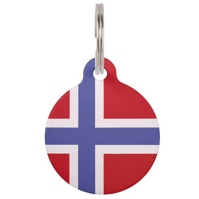Placa Para Mascotas Bandera de Noruega (Anverso)