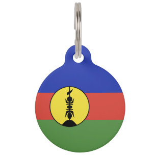 Placa Para Mascotas Bandera de Nueva Caledonia