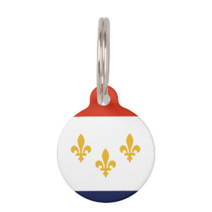 Placa Para Mascotas Bandera de Nueva Orleans, etiqueta de identificaci